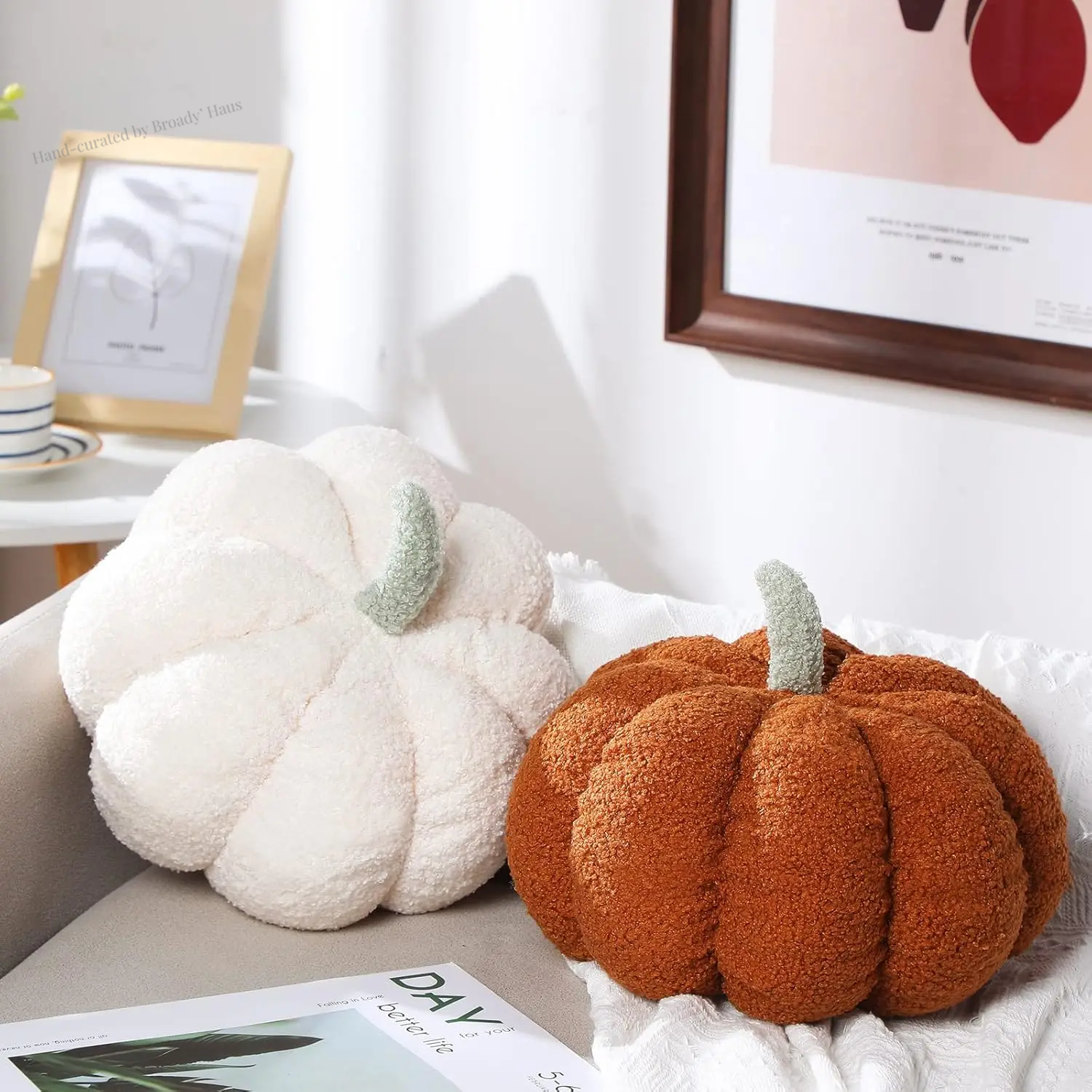 2-Piece 3D Plush Pumpkin Pillows