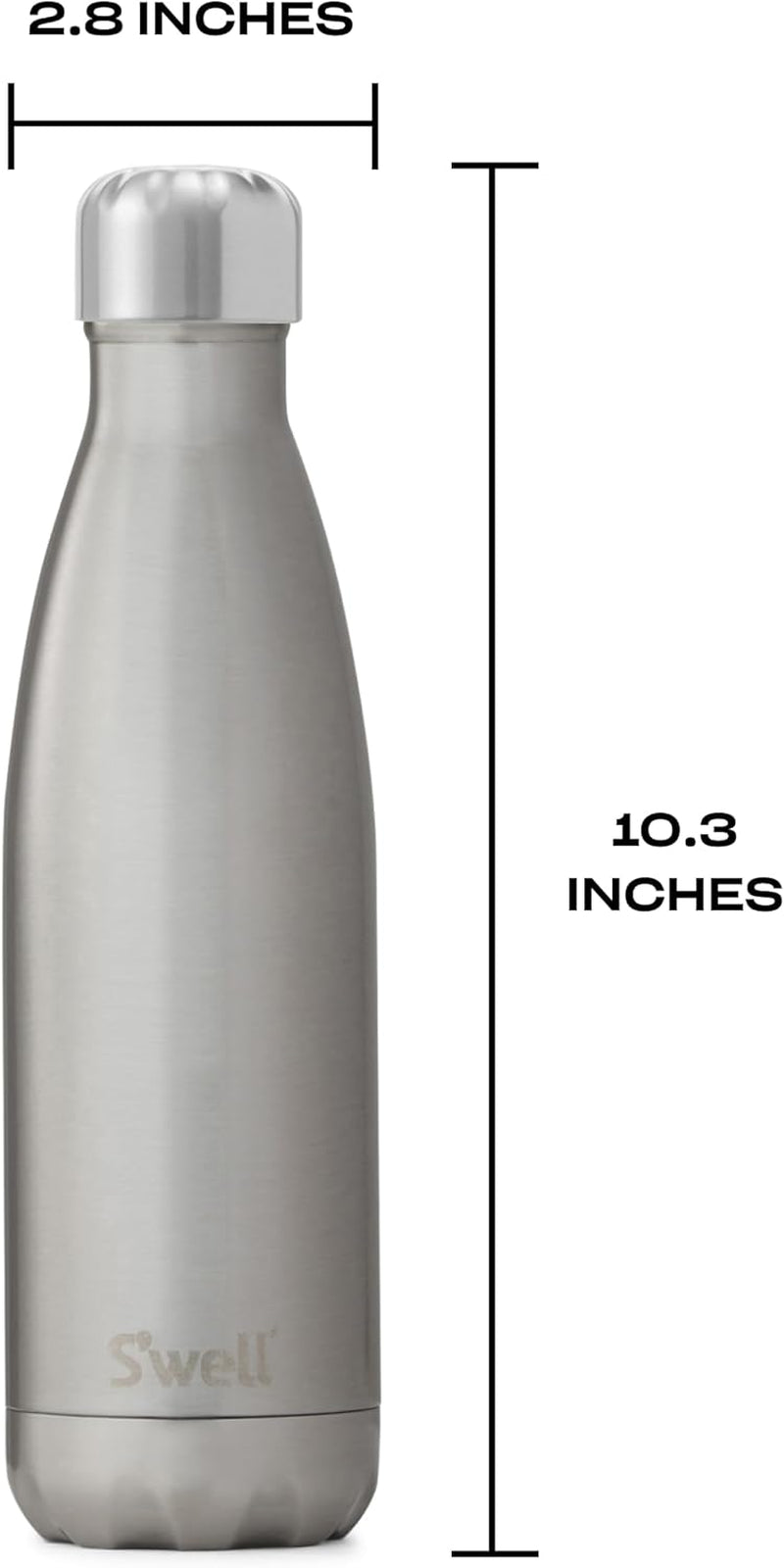 Stainless Steel Water Bottle - 17 Fl Oz - Silver Lining - Triple-Layered Vacuum-Insulated Containers Keeps Drinks Cold for 36 Hours and Hot for 18 - Bpa-Free - Perfect for the Go