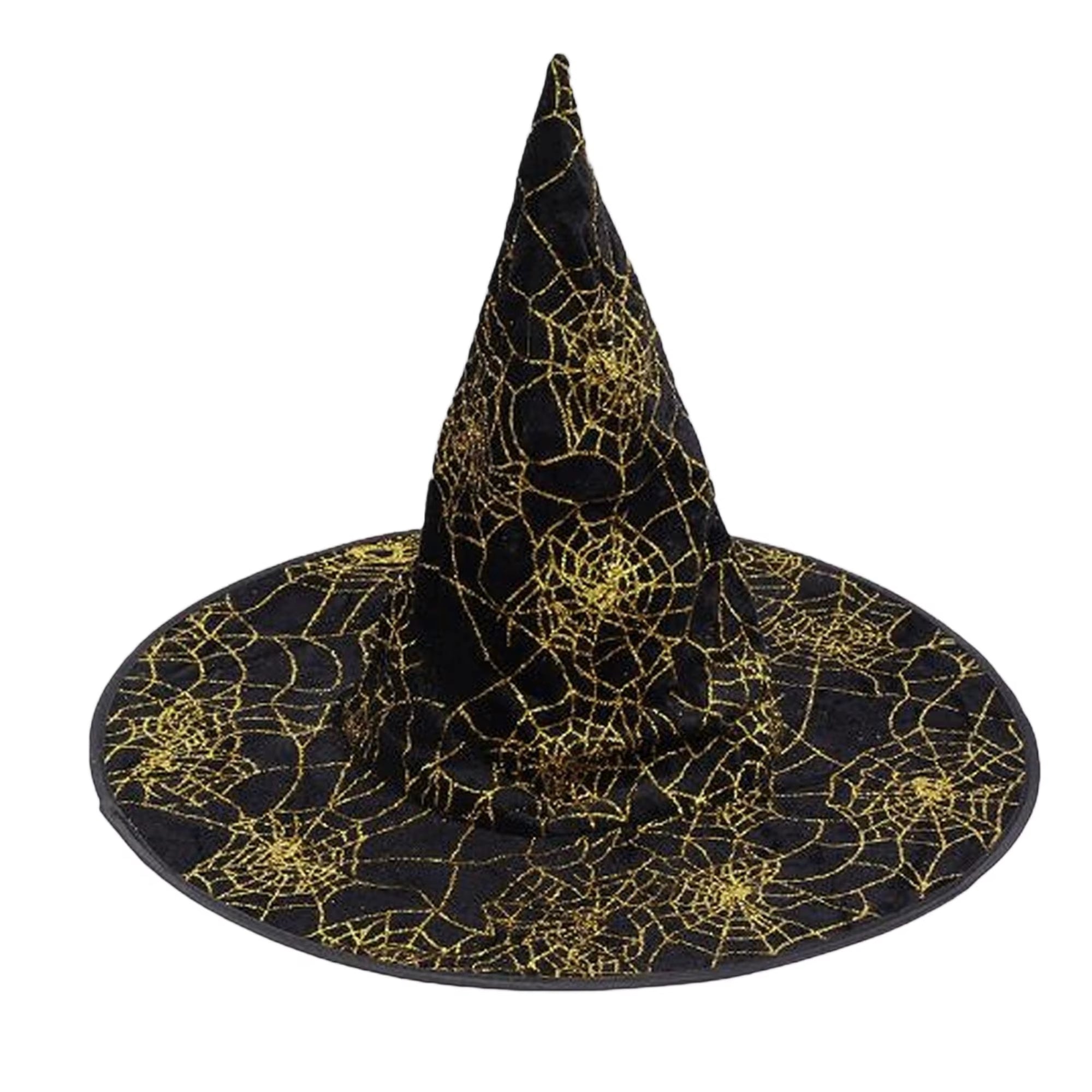 Black Lace Witch Hat w/Skull and Crossbones