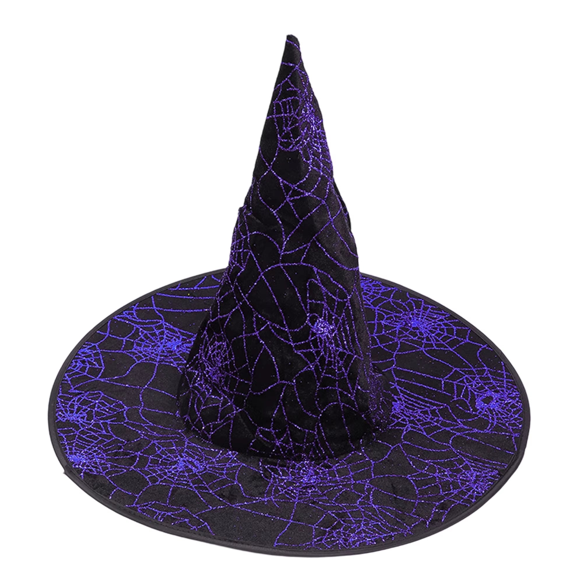 Black Lace Witch Hat w/Skull and Crossbones