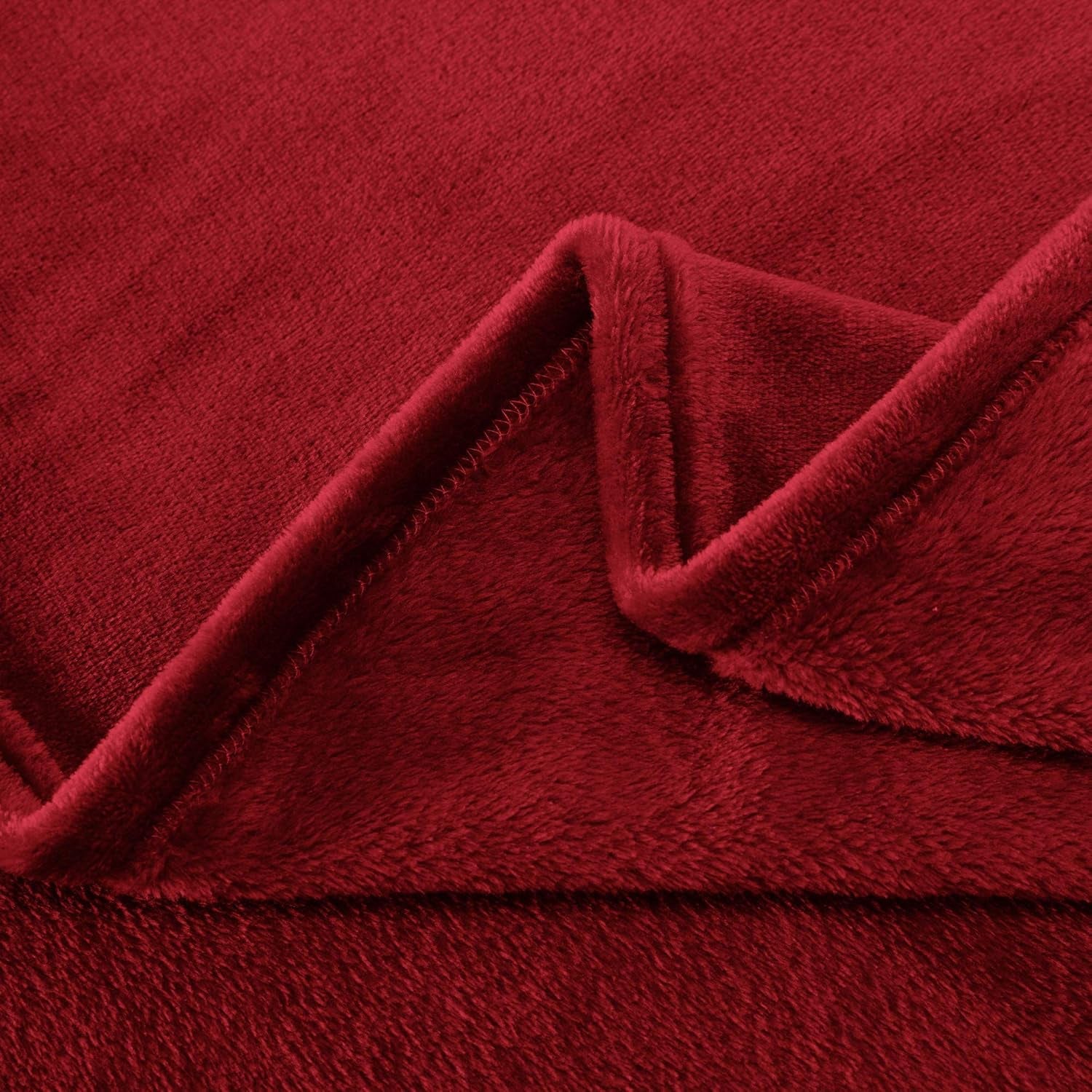 Burgundy Fleece Blanket Super Soft Cozy Throw Flannel Blanket, Lightweight Comfy Fuzzy Blanket Plush Throw Blankets for Couch, Sofa, Bed, Camping, Travel, 50X60Inches