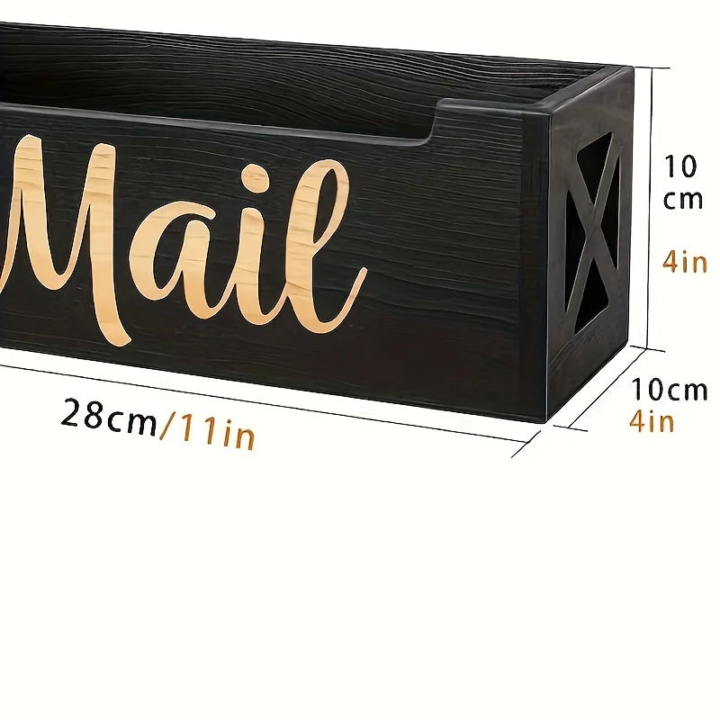 Wooden Wall Mount/Desktop Storage Box - Mail