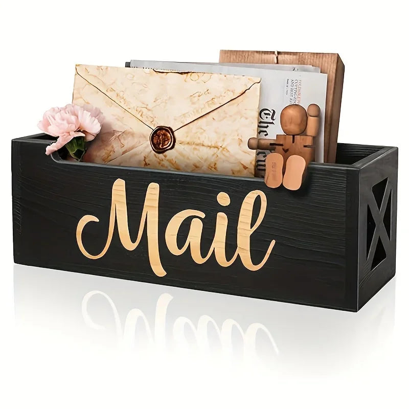 Wooden Wall Mount/Desktop Storage Box - Mail