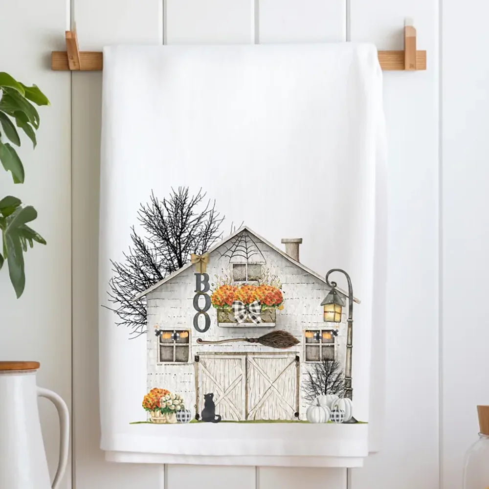 Halloween Barn Bath Hand Towel