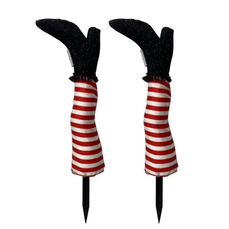 Upside Down Witch Legs 2pc Halloween Lawn Ornament