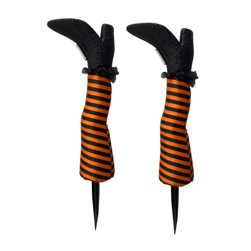 Upside Down Witch Legs 2pc Halloween Lawn Ornament