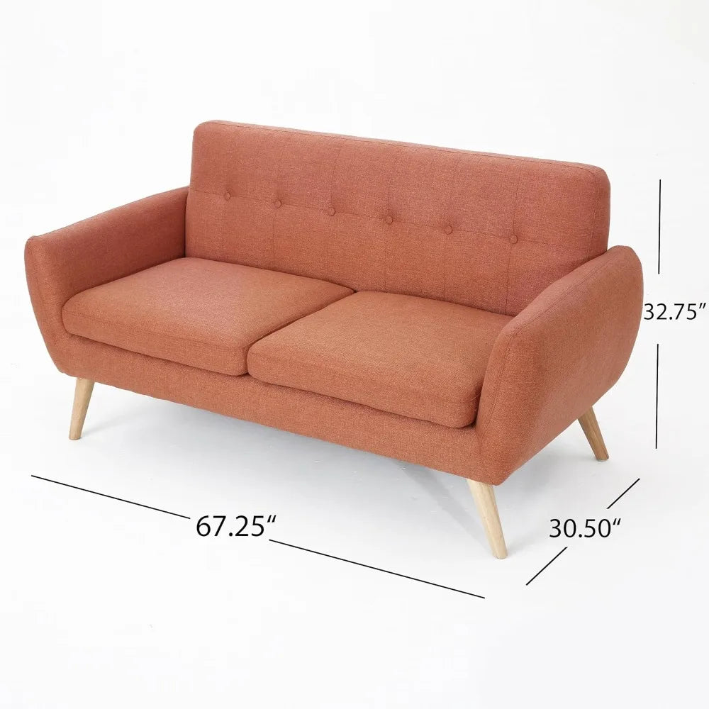 Josephine Mid-Century Modern Petite Fabric Sofa