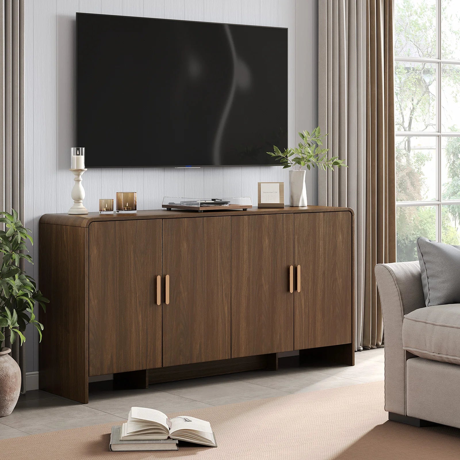 60" Farmhouse 4 Door Sideboard