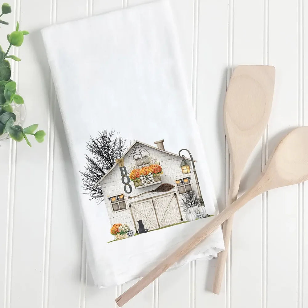 Halloween Barn Bath Hand Towel