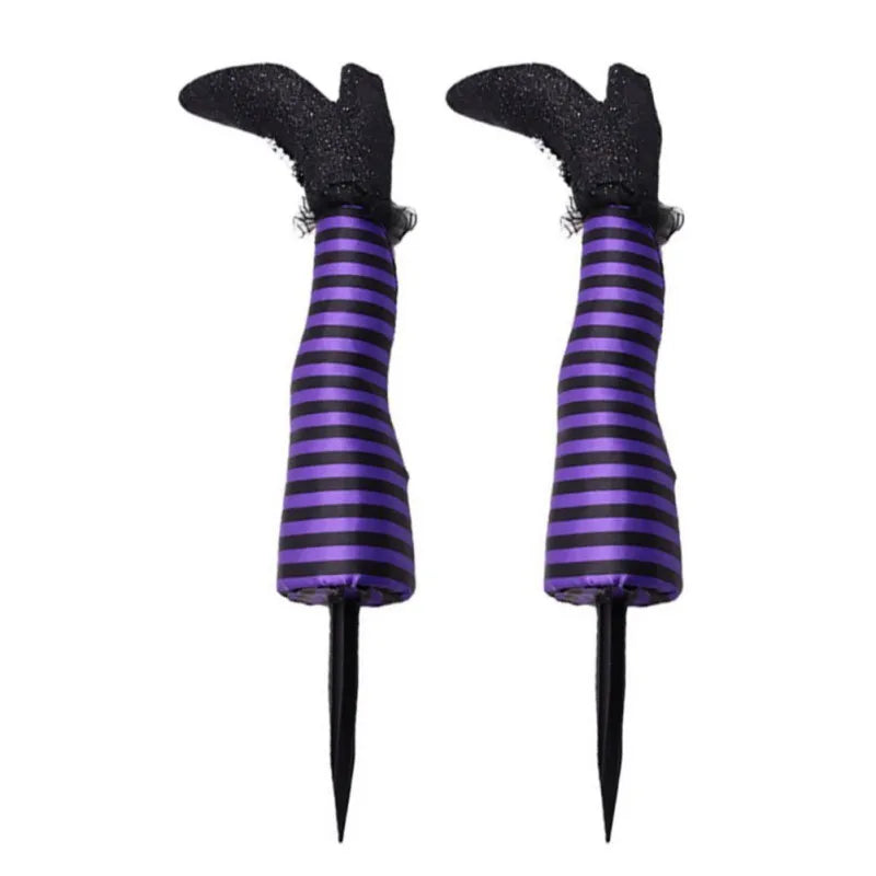 Upside Down Witch Legs 2pc Halloween Lawn Ornament