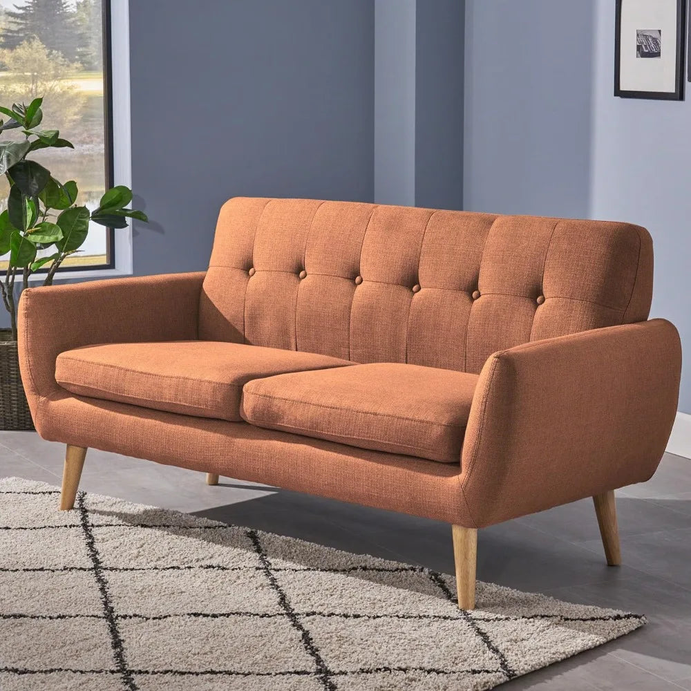 Josephine Mid-Century Modern Petite Fabric Sofa