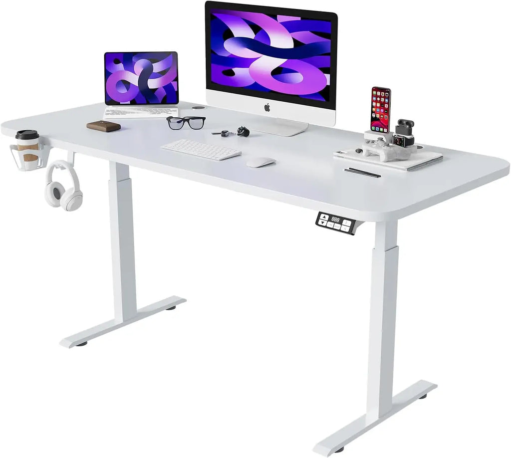63" x 24" Electric Adjustable Standing Desk - White