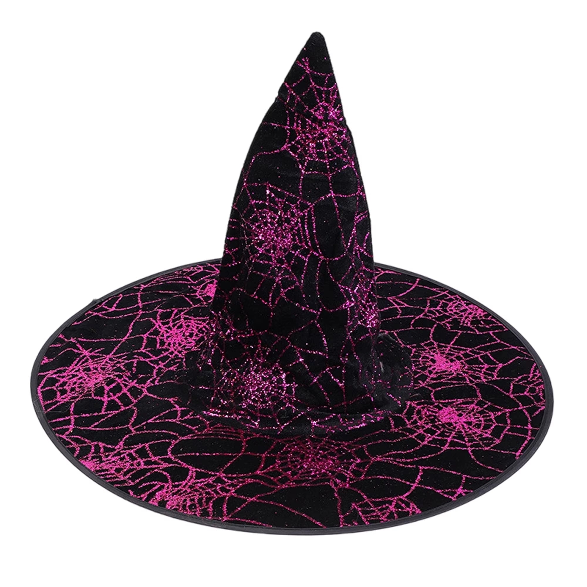 Black Lace Witch Hat w/Skull and Crossbones
