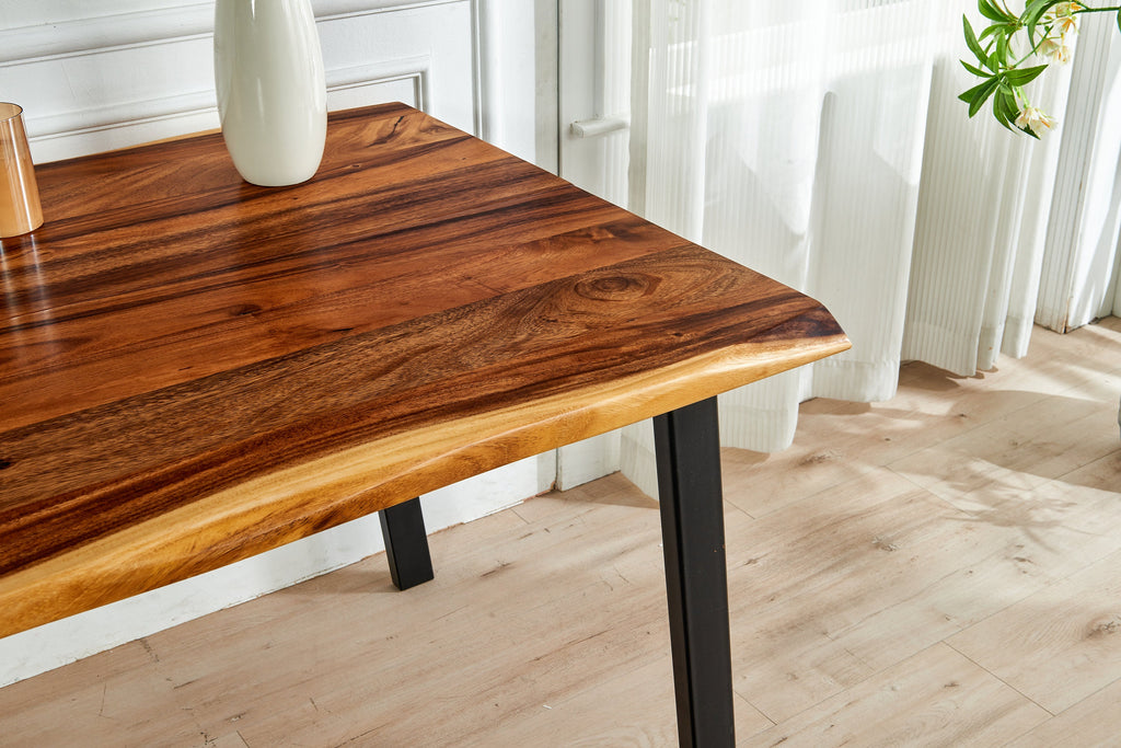 Dining Table - Live Edge Dining Table, Walnut Table, Modern Table, Wood Table, Large Kitchen Table with Steel Legs, 72" Dining Table