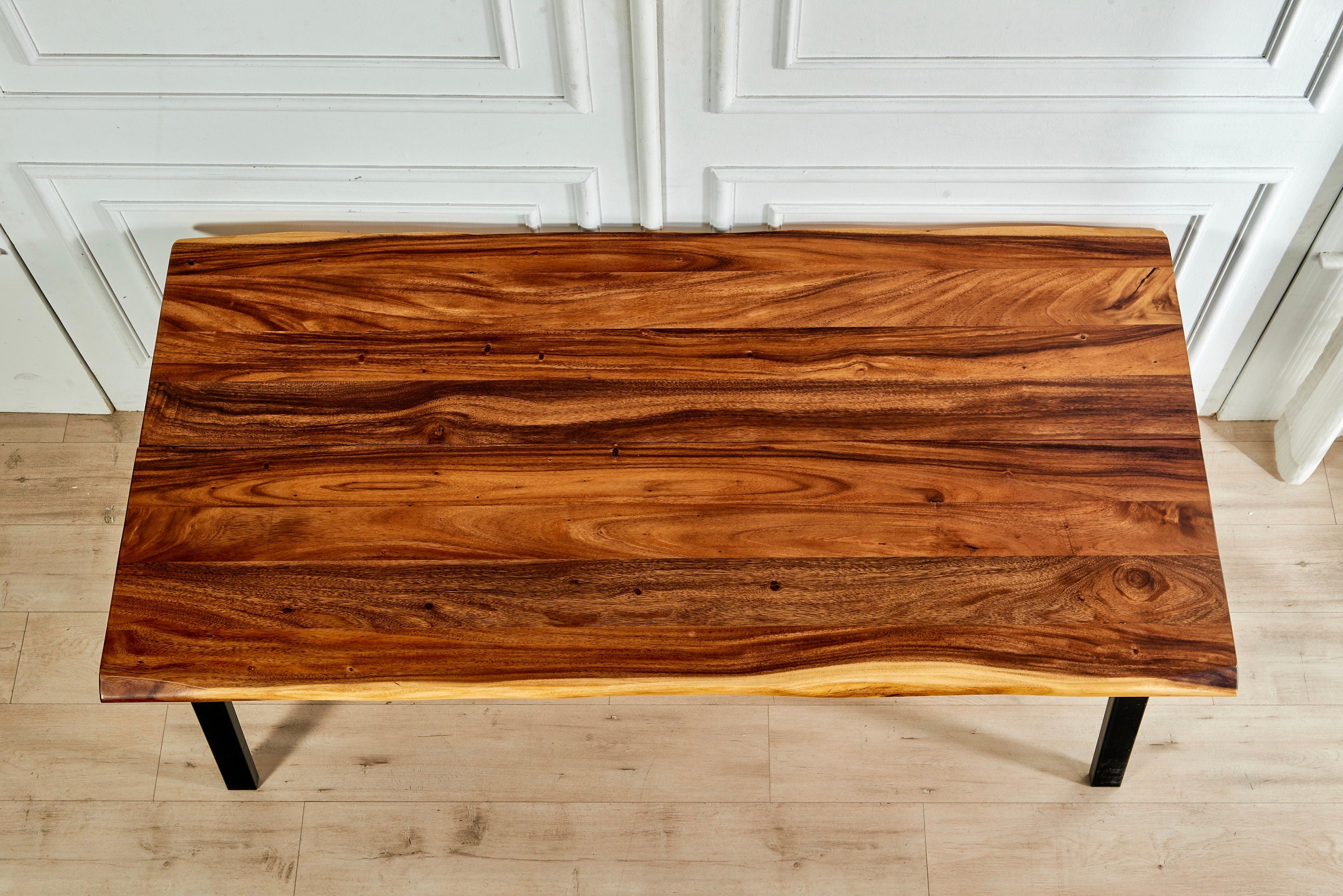 Dining Table - Live Edge Dining Table, Walnut Table, Modern Table, Wood Table, Large Kitchen Table with Steel Legs, 72" Dining Table