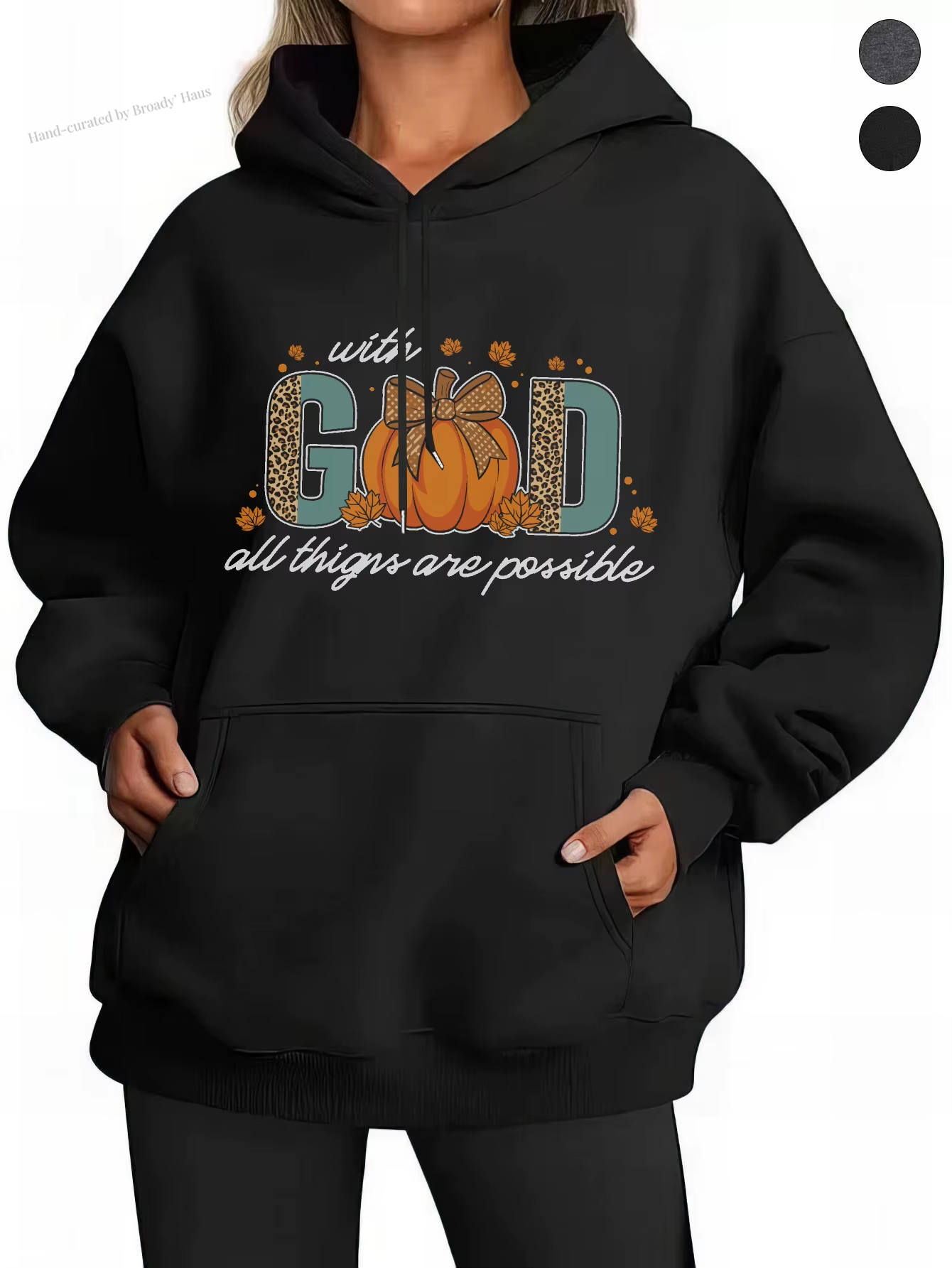 Thanksgiving Unisex Loose Fit Cotton Hoodie - All Things Are Possible