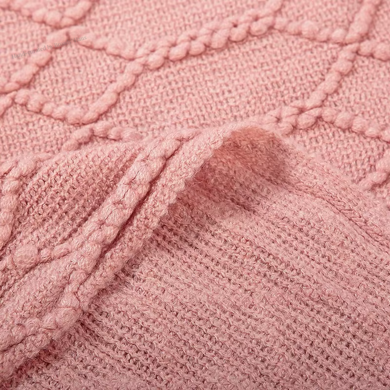 Nordic Knitted Throw Blankets w/Tassels 