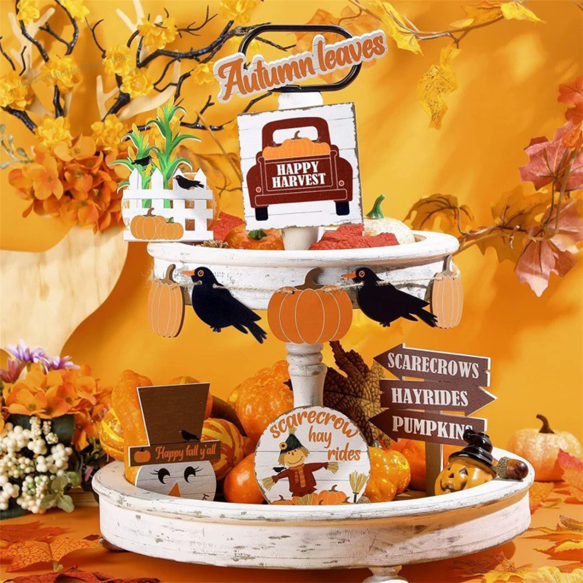10-Piece Fall Harvest Tiered Tray Decor Set