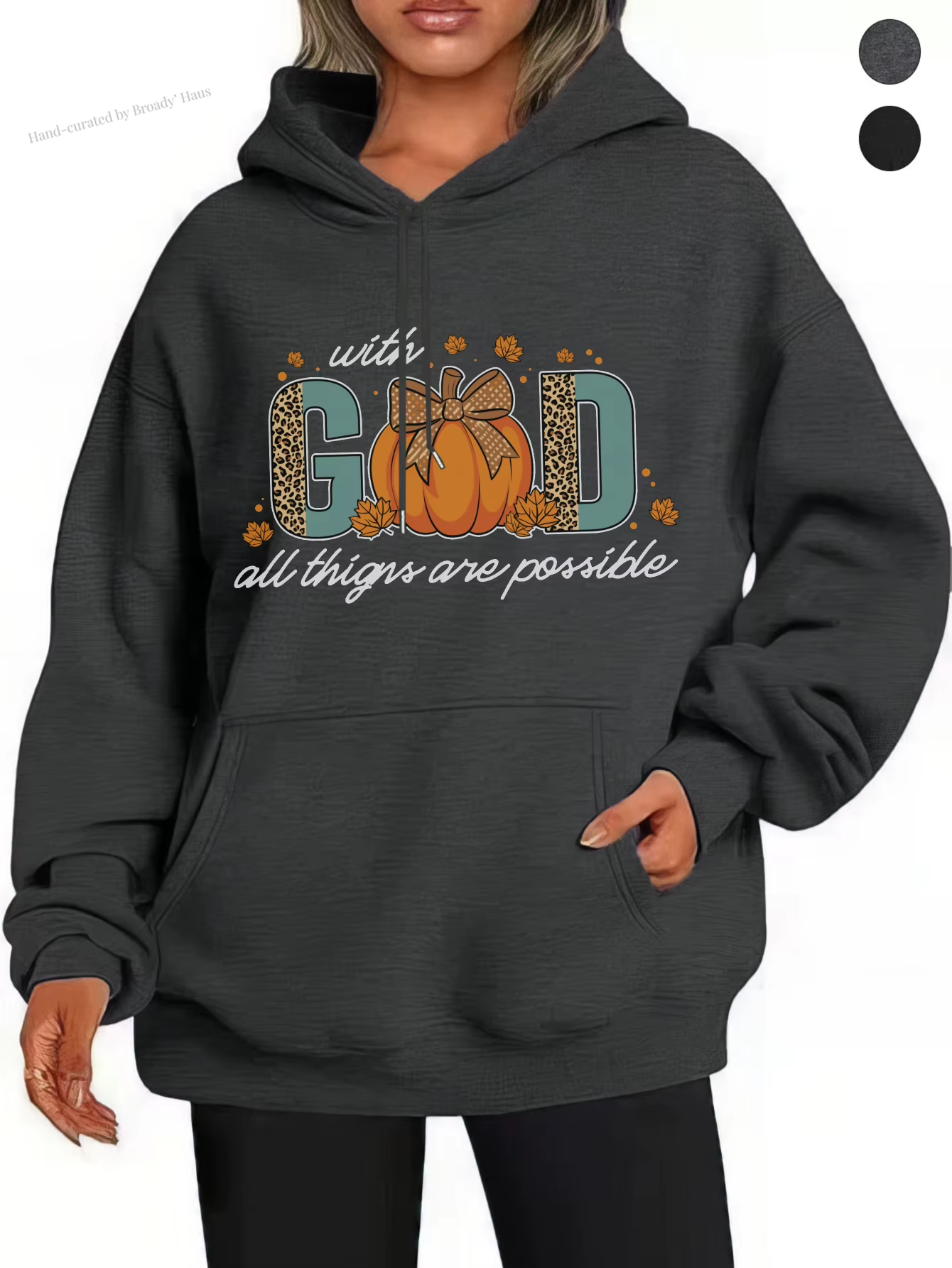 Thanksgiving Unisex Loose Fit Cotton Hoodie - All Things Are Possible