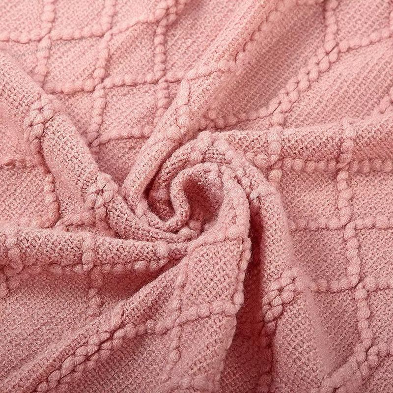 Nordic Knitted Throw Blankets w/Tassels 