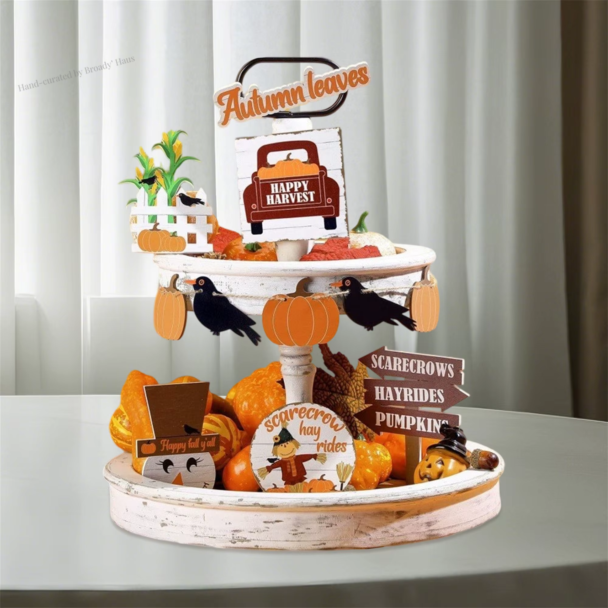 10-Piece Fall Harvest Tiered Tray Decor Set