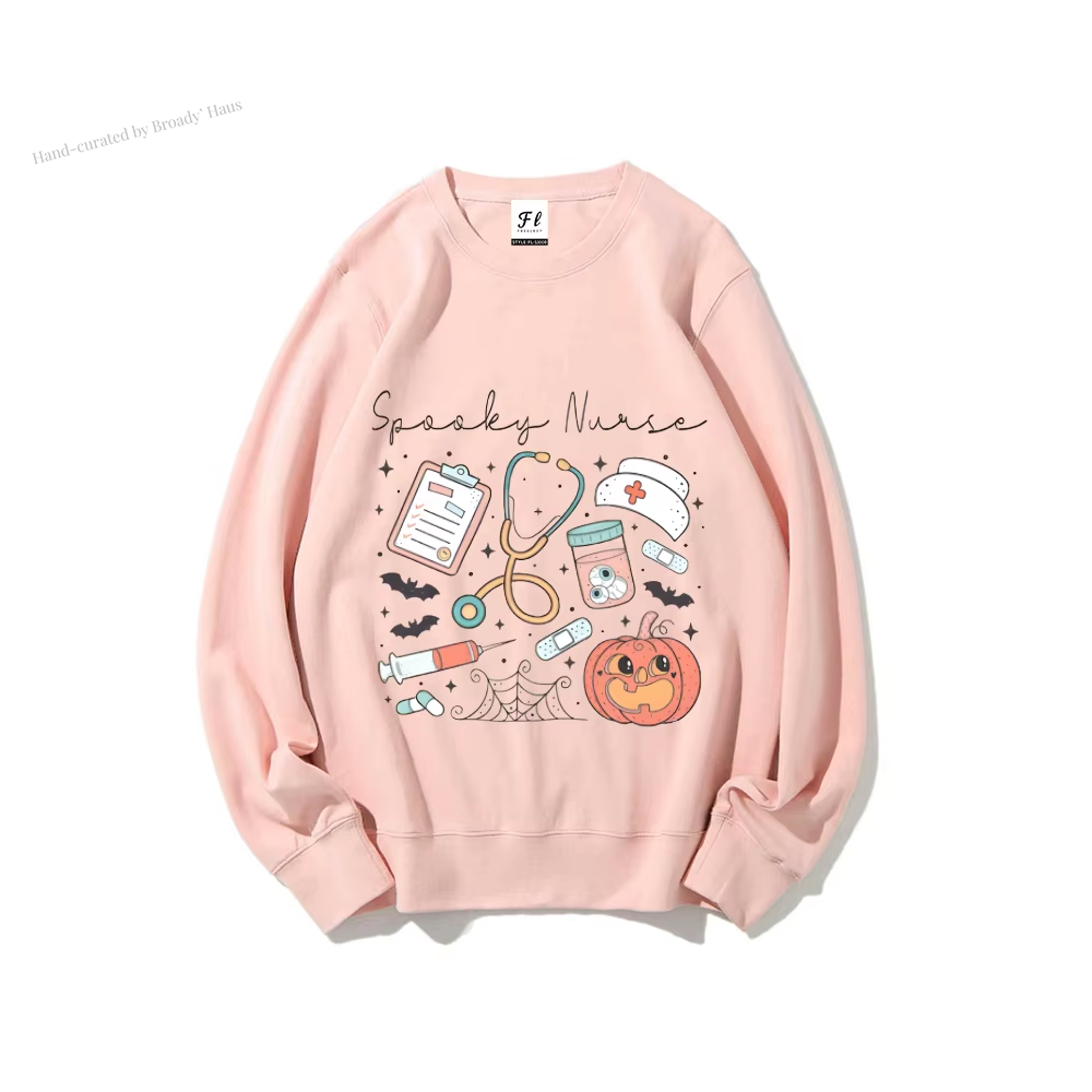 Halloween Themed Graphic Sweatshirt - Spooky Nurse