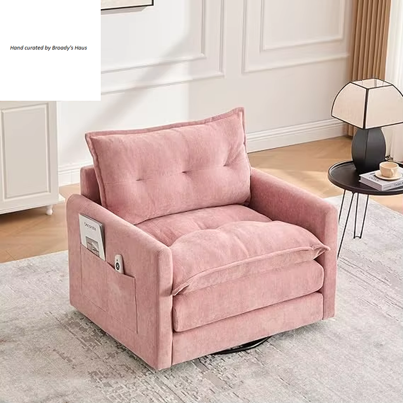 Contemporary Chenille Swivel Chair