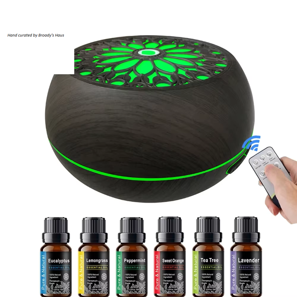 550Ml Essential Oil Diffuser w/Remote and 6 Essential Oils