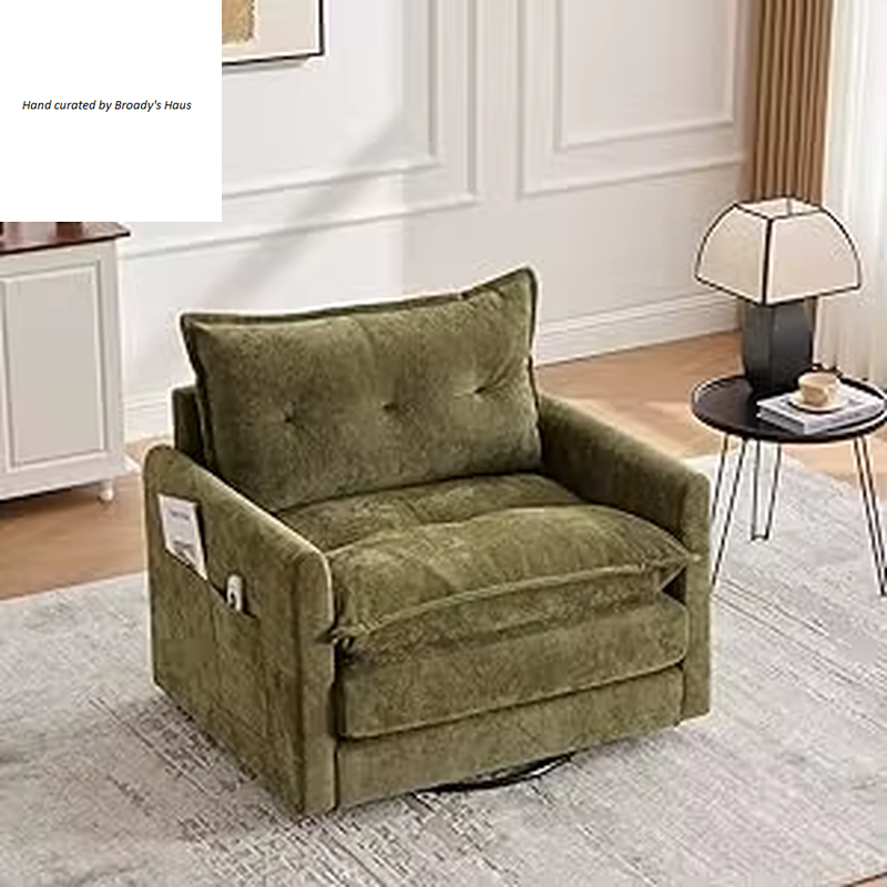 Contemporary Chenille Swivel Chair