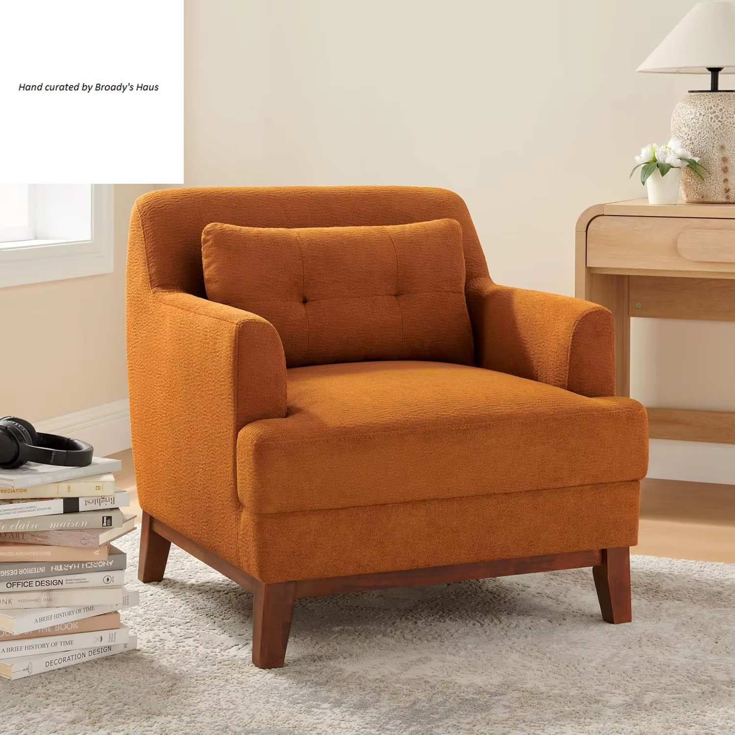 Modern Boucle Terry Upholstered Accent Chair 