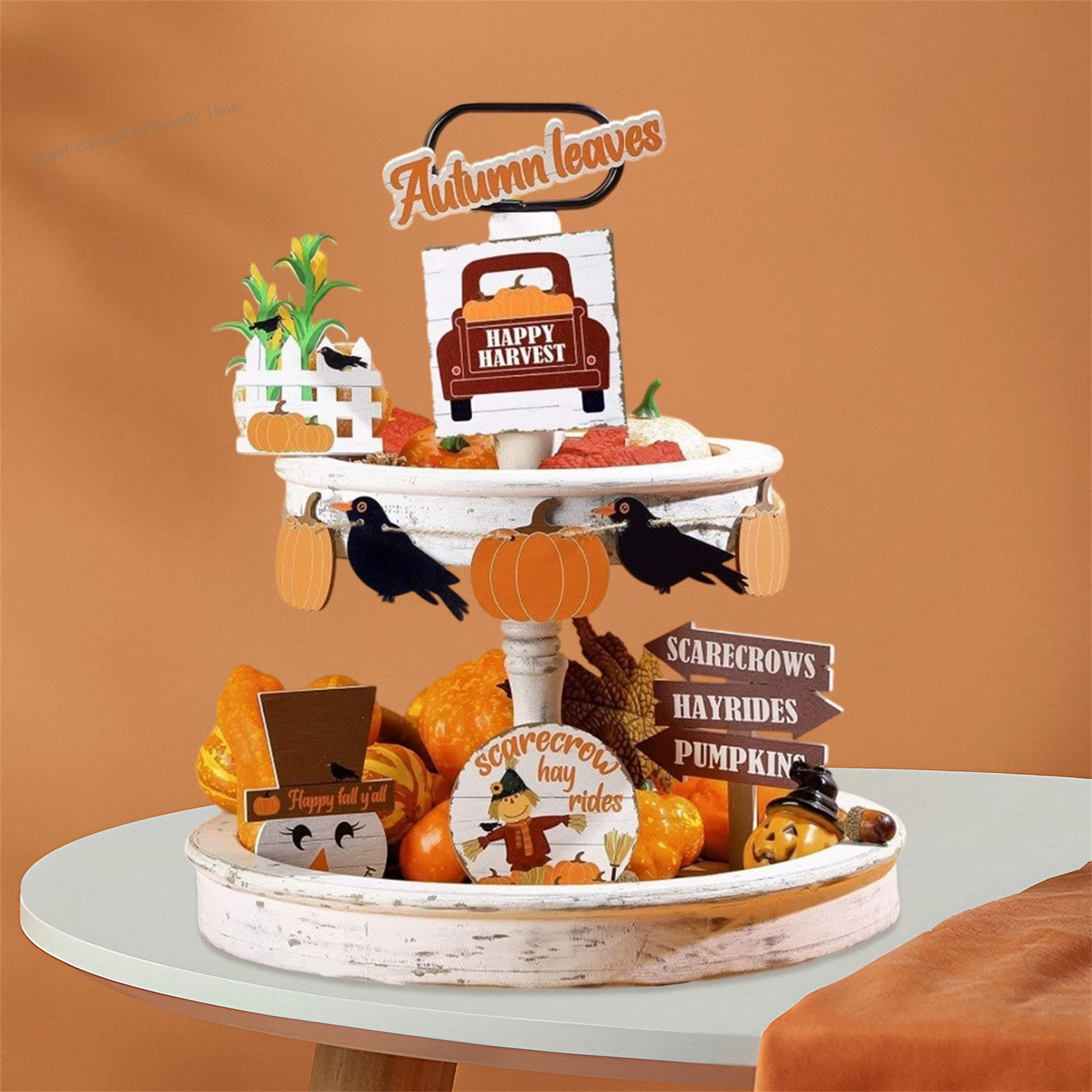 10-Piece Fall Harvest Tiered Tray Decor Set