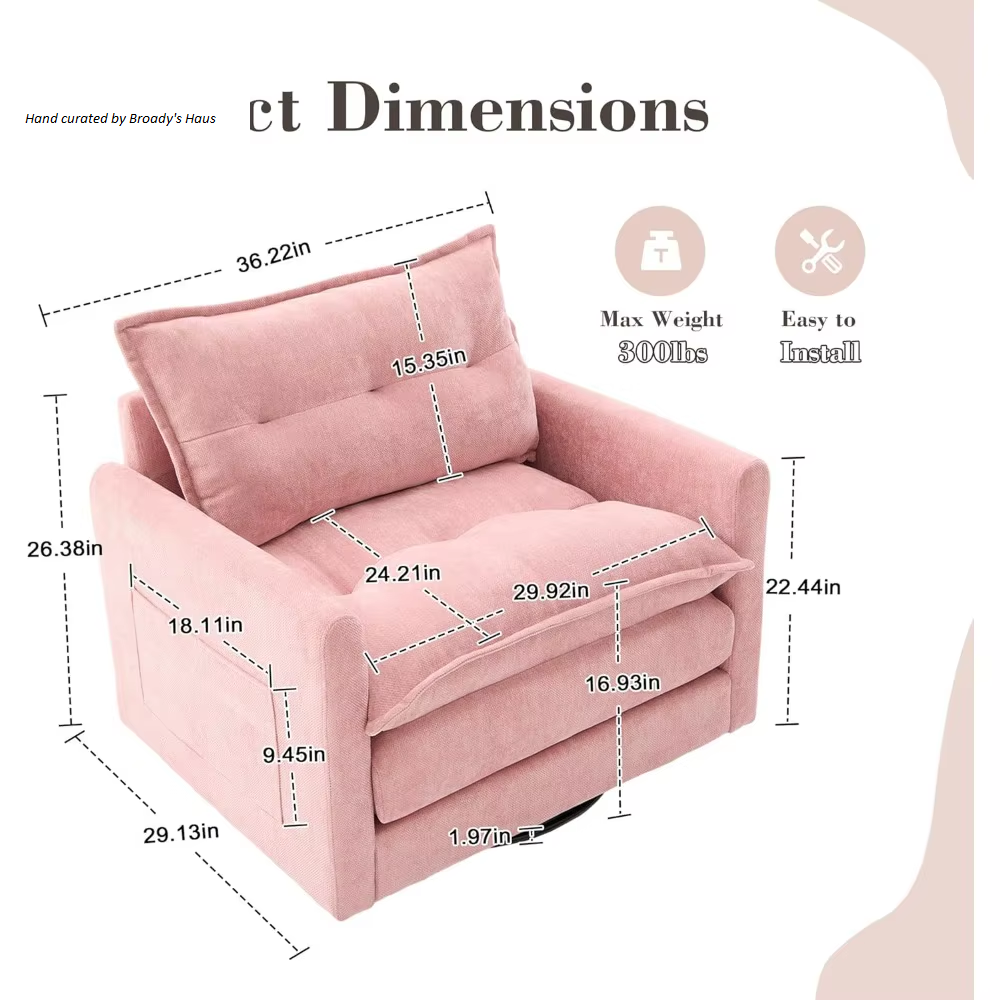 Contemporary Chenille Swivel Chair