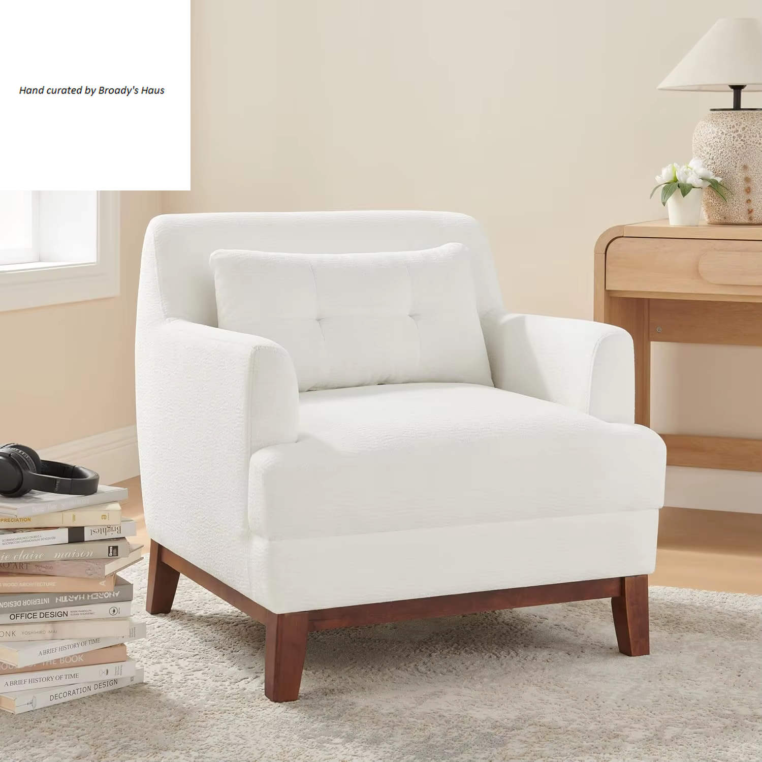 Modern Boucle Terry Upholstered Accent Chair 