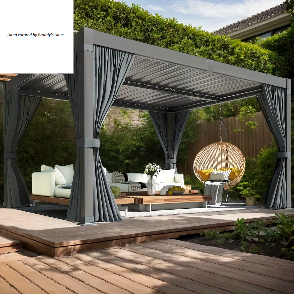 10' x 12' Aluminum Louvered Adjustable Waterproof Roof Pergola